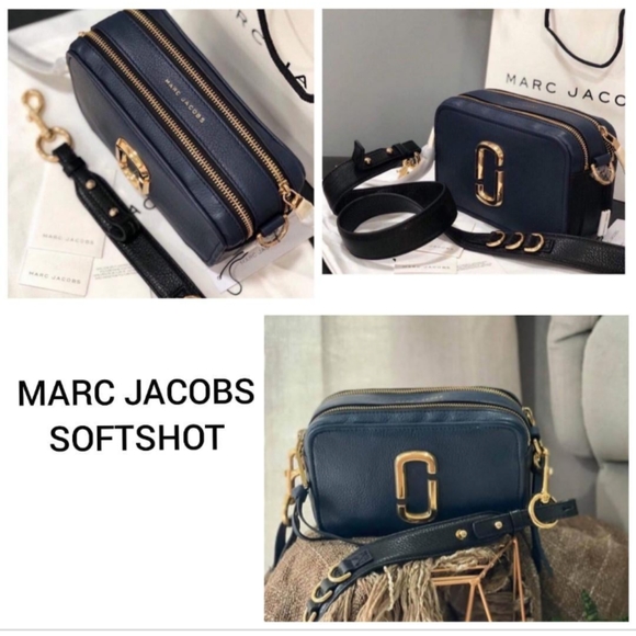 Marc Jacobs The Snapshot anthracite and beige shoulder bag